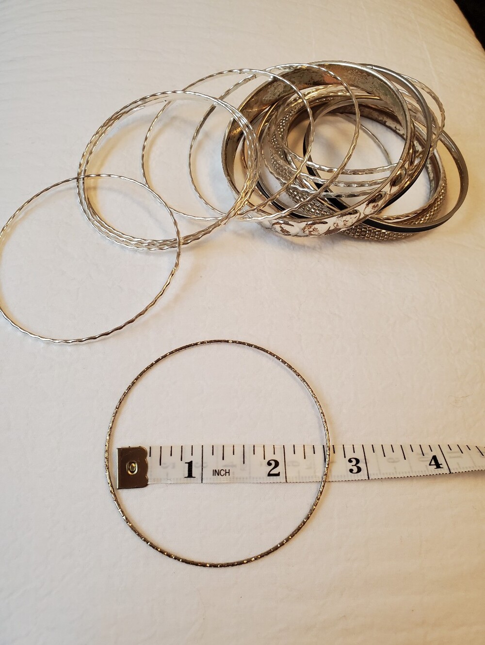 Stackable Bangle Bracelet Set - Silver-tone - Picture 3 of 3